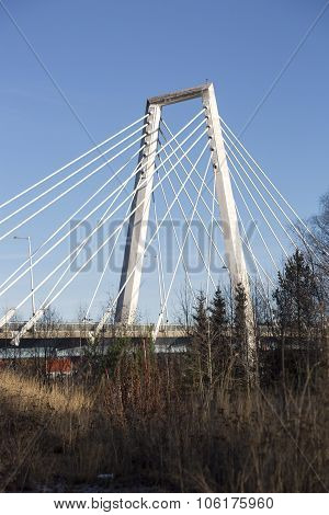 Cable Bridge In Umeå, Sweden