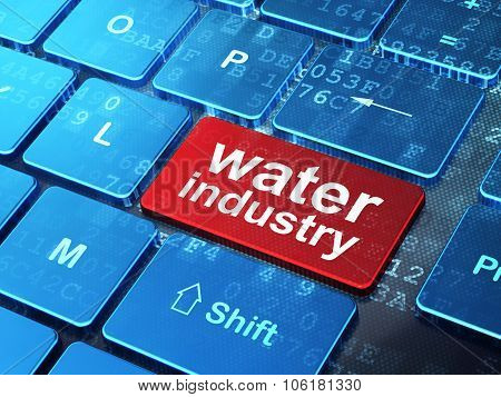 Manufacuring concept: Water Industry on computer keyboard background