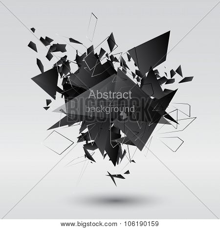 Abstract Black Explosion. Vector Illustration