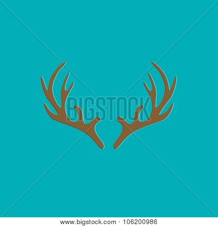 Deer alers with abstract doodle pattern. Christmas collection.