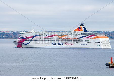Tallinn. Cruise ship in the harbor port.