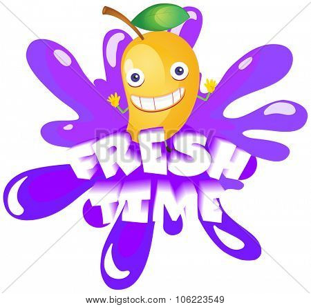 Mango with happy face illustration