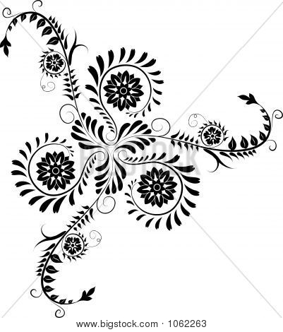 Prvek pro Design, květina roh, vektor