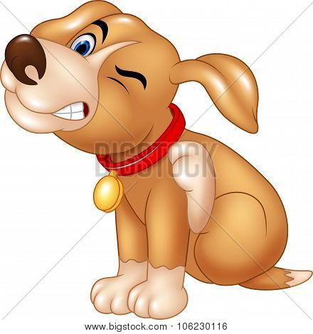 Cartoon dog scratching an itch
