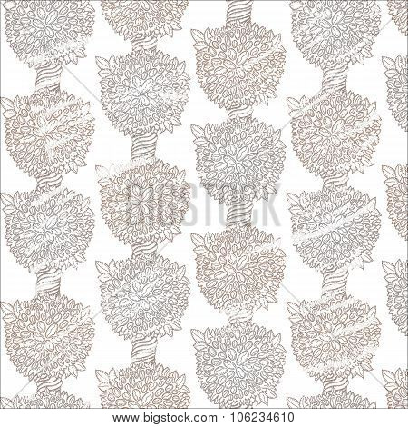 Neutral colors coffee plants pattern