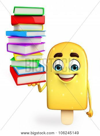 Candy Character With Books Pile