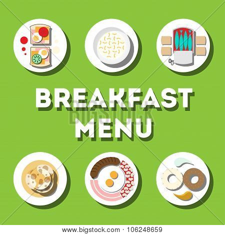 Breakfast Menu, Modern Flat Icon