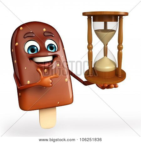Popsicle Character With Sand Clock