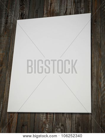 White canvas on walll