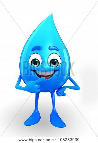 Water Drop Character Is Pointing