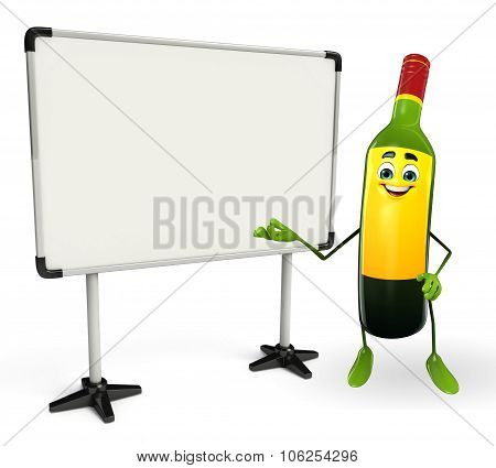 Wine Bottle Character With Display Board