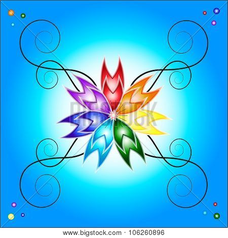 Flower With Multicolored Petals.