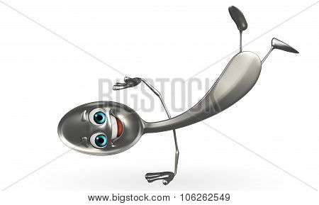 Spoon Character Is Jumping