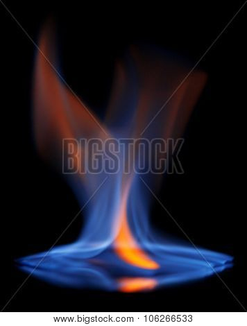 Flaming Alcohol Black Background
