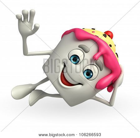 Ice Cream Character Is Happy Pose