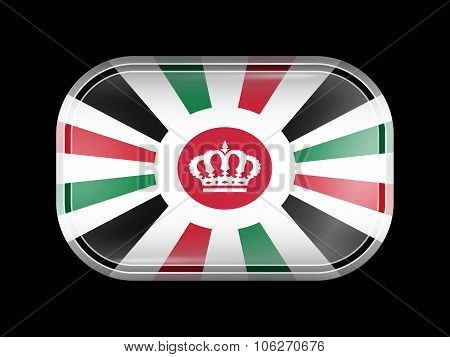 Jordan Variant Flag. Rectangular Shape With Rounded Corners