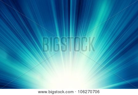 Sun On Blue Sky With Lenses Flare