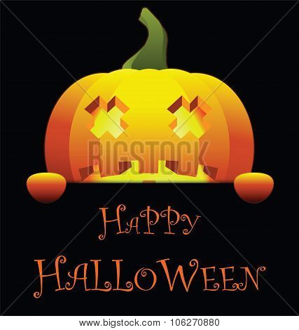 Happy Halloween With Isolated Pumpkin