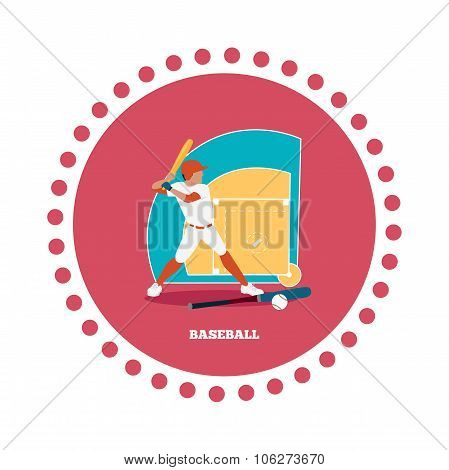 Baseball Sport Concept Icon Flat Design