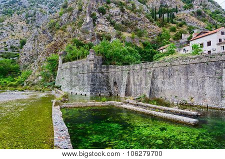 Fortification Bastion Riva Near River Shkurda, Old Town, Kotor, Montenegro