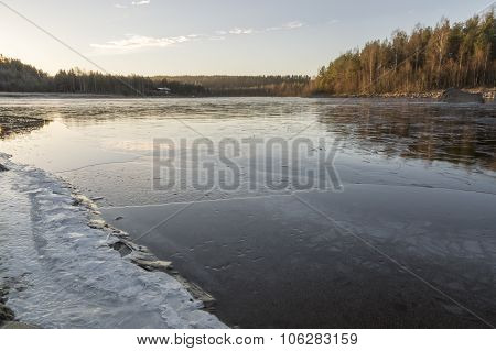 Water On Icy River