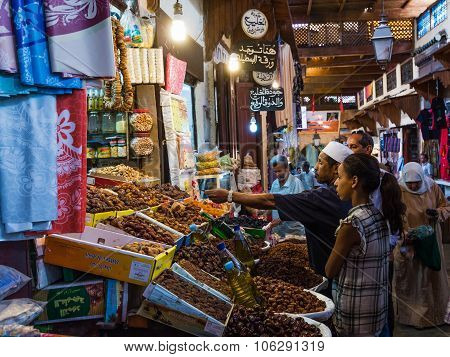 Fes, Morocco - Circa September 2015 - Local Market In Fes