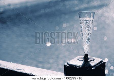 Glass of champagne.