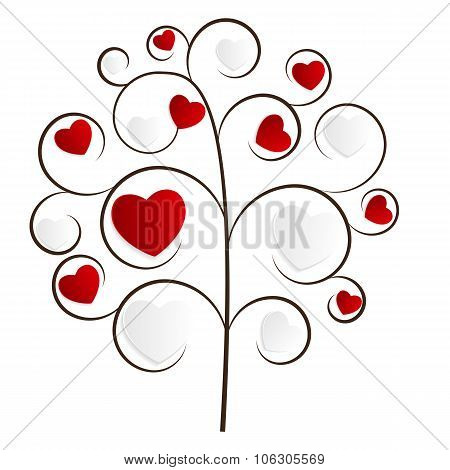 Beautuful Heart Tree Vector Illustration
