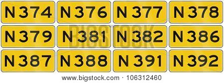 Collection Of Dutch Road Shields Of Provincial Roads