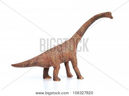 Brachiosaurus Toy On A White Background