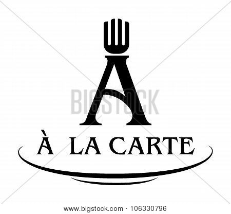 Letter A Logo Design With Fork And Dish Symbol