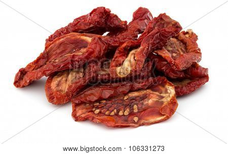 Dried tomatoes isolated on white background cutout