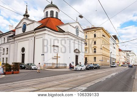 Gardekirche Church On Rennweg Street In Vienna