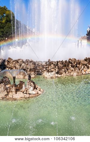 Rainbow In Hochstrahlbrunnen Fountain, Vienna