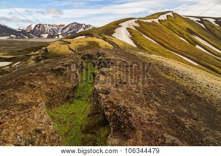 Landmannalaugar Colorful Mountains Landscape, Brennisteinsalda View, Iceland