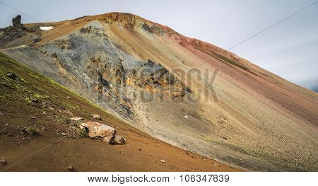 Landmannalaugar Colorful Mountains Landscape, Brennisteinsalda View, Iceland