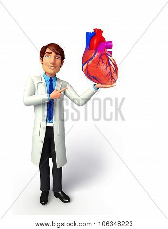 Young Doctor With Heart Anatomy