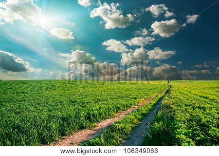 to vespers the field with the beautiful setting of sun