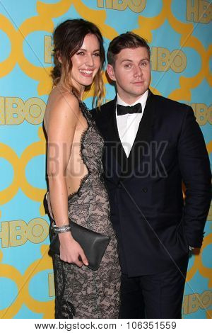 LOS ANGELES - JAN 11:  Charlie Webster, Allen Leech at the HBO Post Golden Globes Party at a Beverly Hilton on January 11, 2015 in Beverly Hills, CA