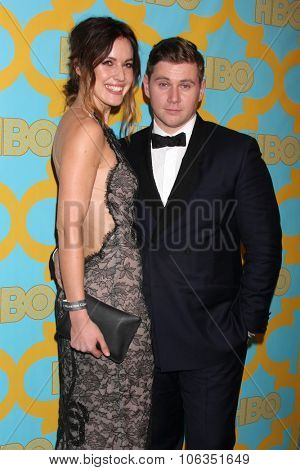 LOS ANGELES - JAN 11:  Charlie Webster, Allen Leech at the HBO Post Golden Globes Party at a Beverly Hilton on January 11, 2015 in Beverly Hills, CA
