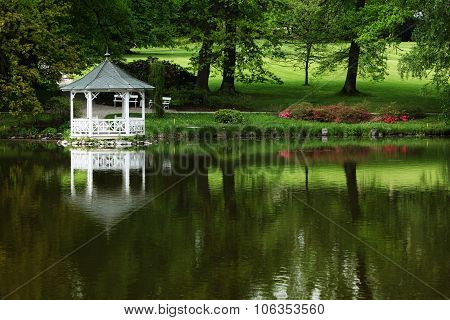 White Gazebo On The Water