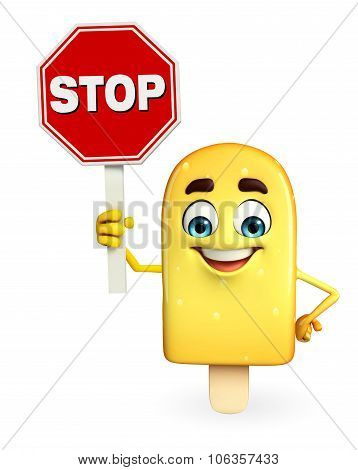 Candy Character With Stop Sign