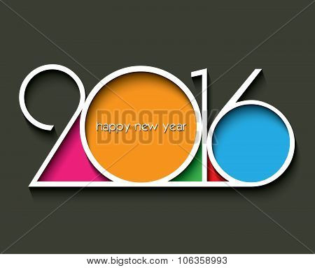 2016 Happy New Year Background For Your Greetings Card