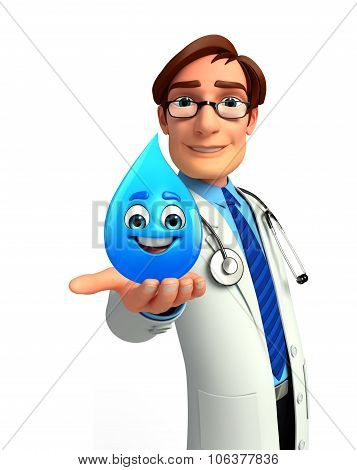 Young Doctor With Water Drop