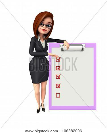 Young Business Woman With Notepad