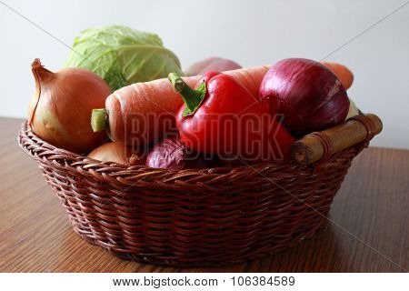 Vegetables in basket