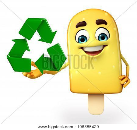 Candy Character With Recycle Icon