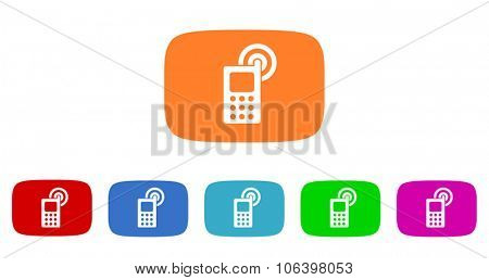 phone flat design modern vector circle icons colorful set for web and mobile app isolated on white background