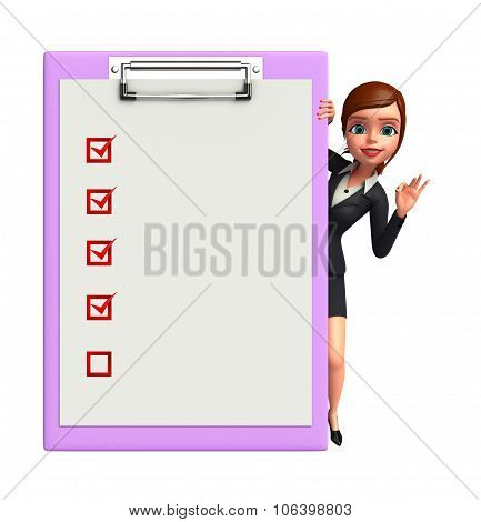 Young Business Woman With Notepad