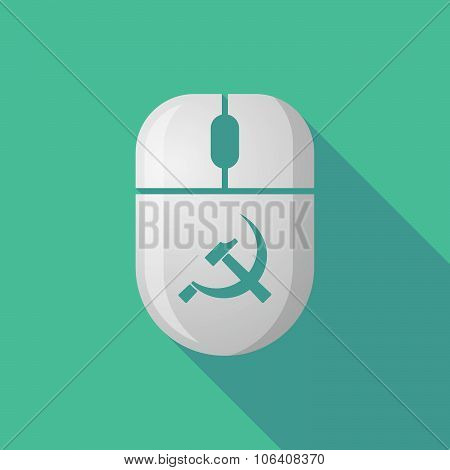 Wireless Long Shadow Mouse Icon With  The Communist Symbol